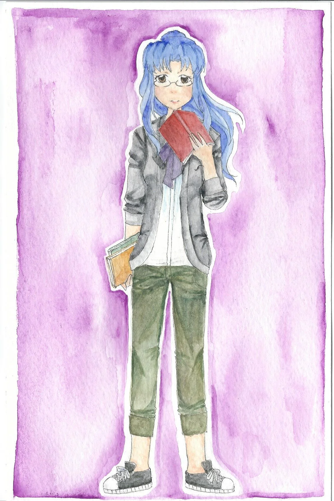 Satsuki Mei, “The Painting Lotus” Sharply intelligent bookworm. Cold and uptight but cares about her friends at heart. Nerdy and chill. Age: 18 Height: 5’7” Hair: Blue Eyes: Brown Studies: Magic Theory and History