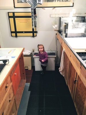 Ramona helps in the darkroom…