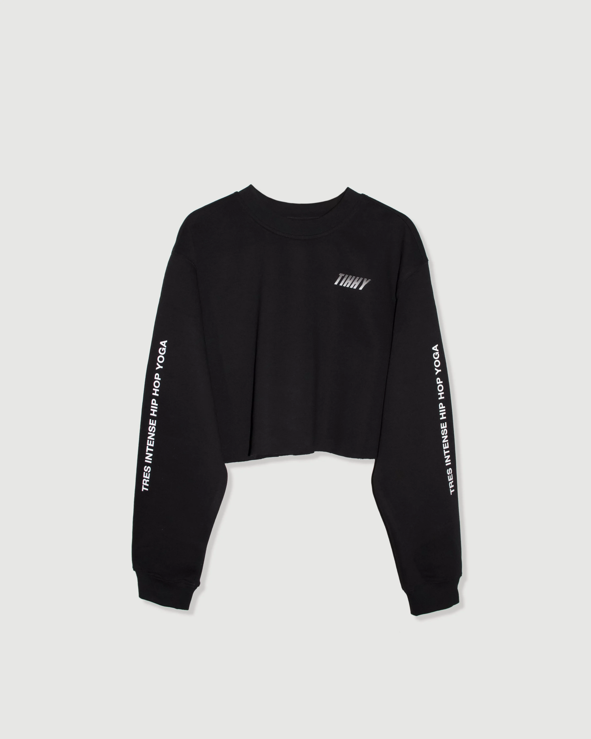 BLACK CROP SWEATSHIRT