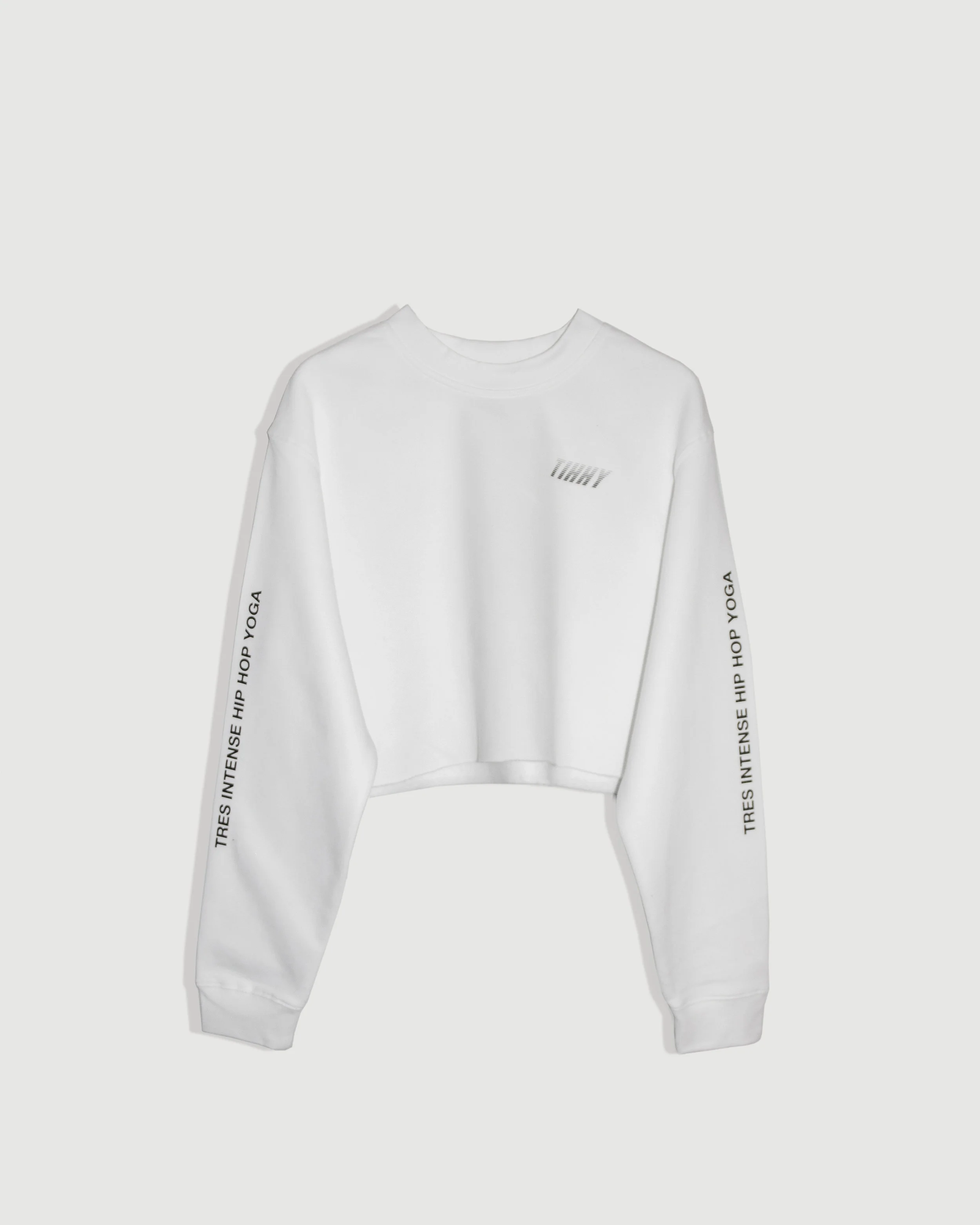 WHITE CROP SWEATSHIRT