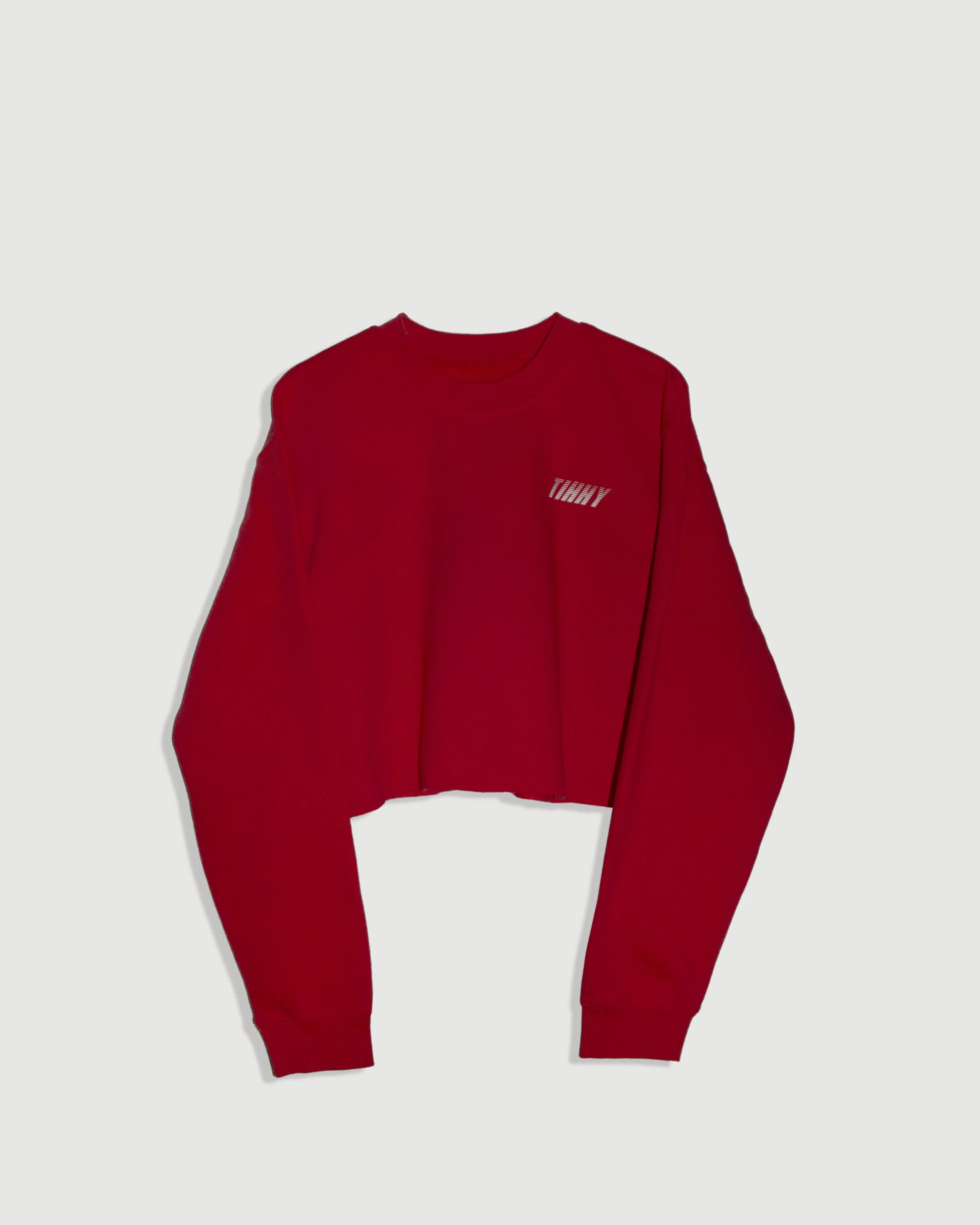 RED CROP SWEATSHIRT