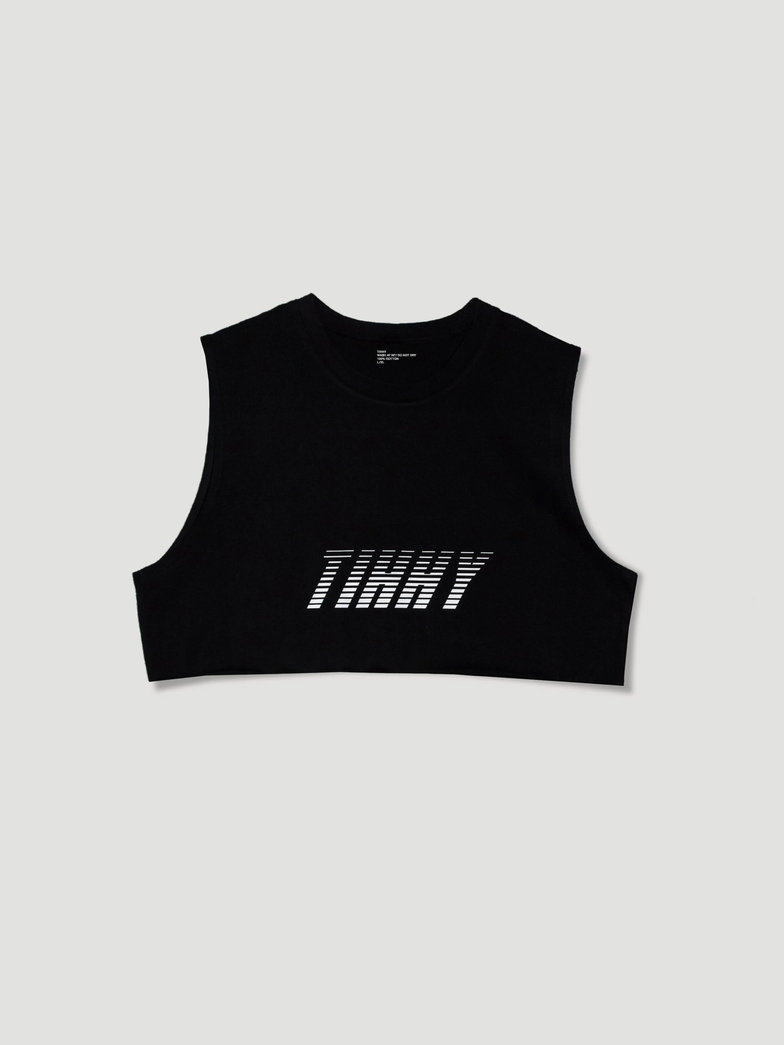 BLACK CROP MUSCLE TANK