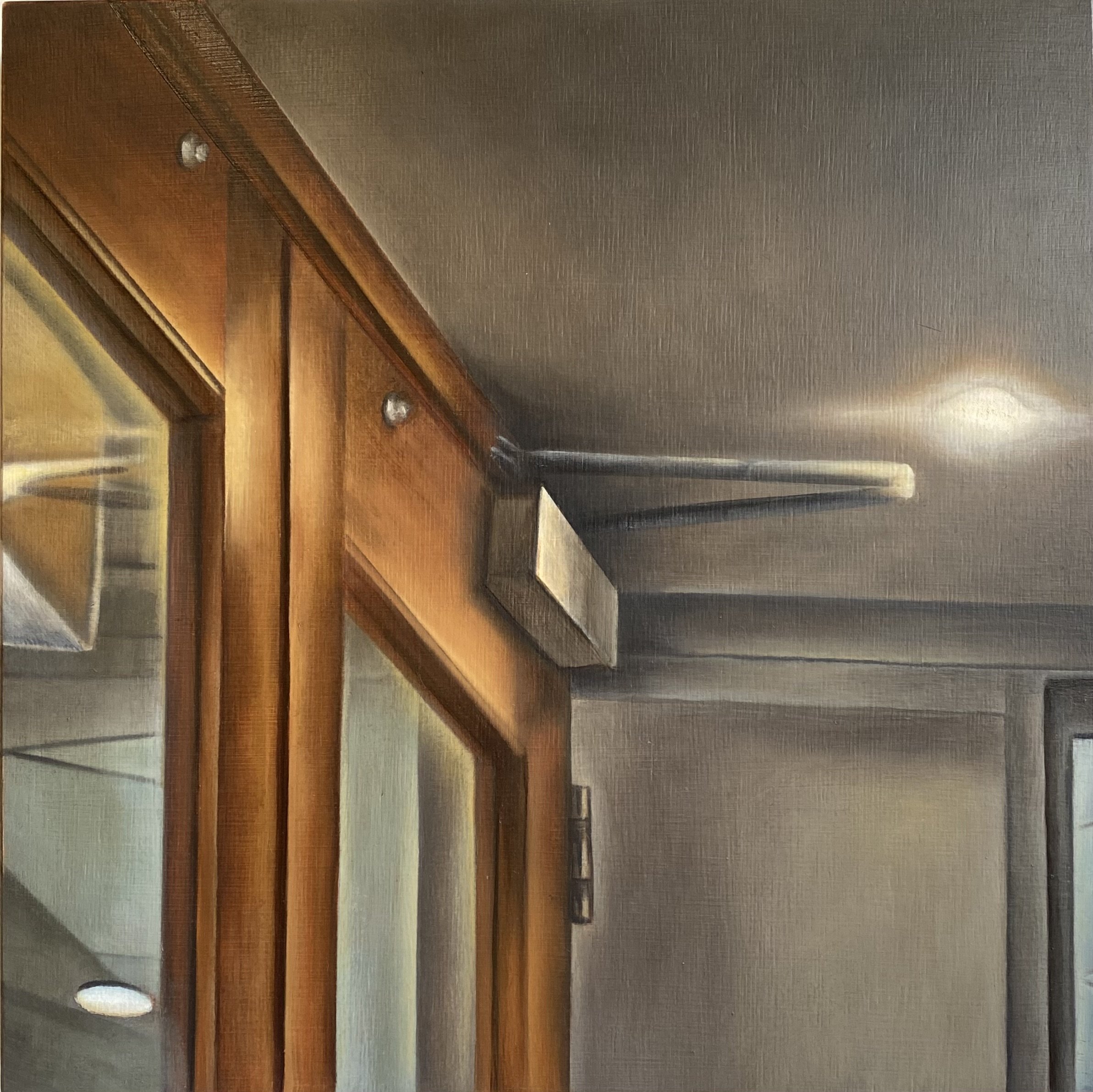 Thresholds (Door Closer), 2025, oil on panel, 300 x 300 mm.