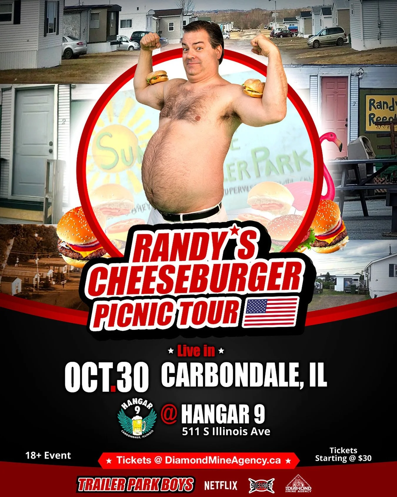 Calling all Southern Illinois Trailer Park Boys!
RANDY Is Bringing The Cheeseburger Picnic Comedy Tour To Town On October 30th @ Hangar 9
Get Ready To Get Greasy! Tickets On Sale THIS Thursday AUG 28TH at 11am @ https://www.eventbrite.ca/e/randys-che