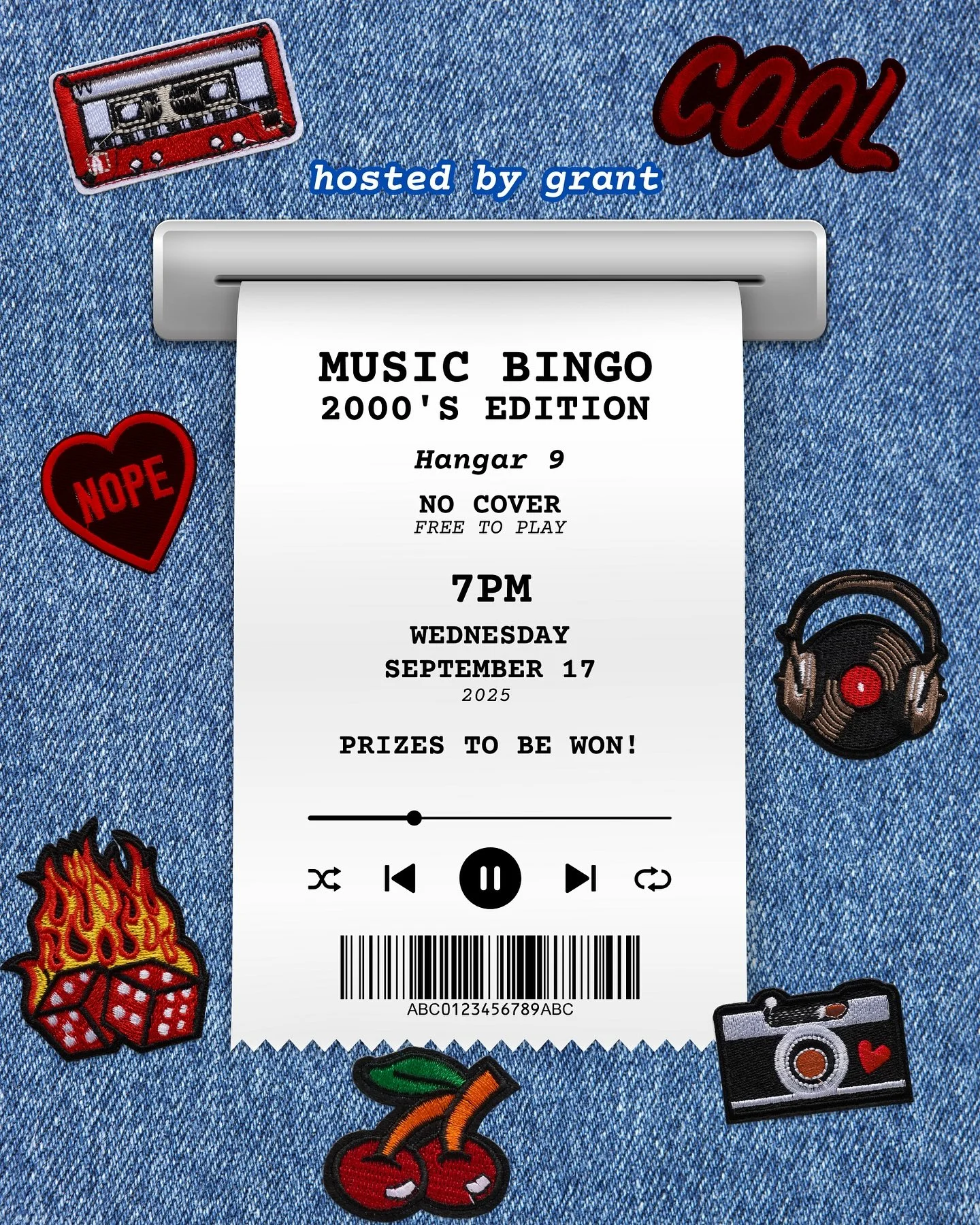 📀✨ We did the 90s… now it’s time to level up. Join us for 2000s Music Bingo at Hangar 9 on Wednesday, Sept 17 at 7PM! Hosted by Grant, packed with all the Y2K throwbacks you grew up on—boy bands, pop-punk, hip-hop bangers, and tho