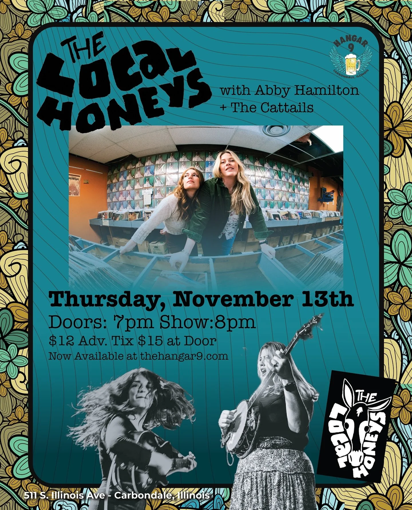 With heart and a lot of Kentucky soul, The Local Honeys w/ Abby Hamilton and The Cattails take the stage THURS, NOV 13TH at HANGAR 9!
ADV TIX ARE NOW AVAILABLE at thehangar9.com/events