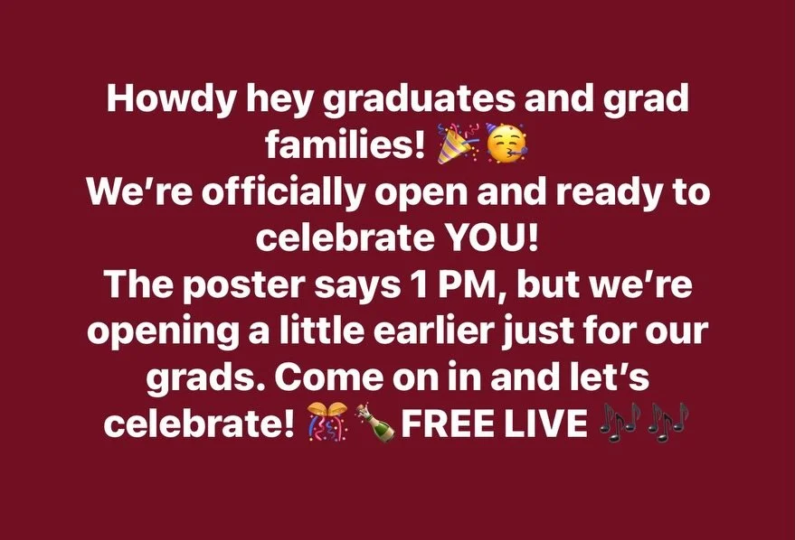 NOW OPEN!! 🎉🍾 LIVE MUSIC + PHOTOBOOTH, APPETIZERS , GIVEAWAY + MORE!!! Congrats Salukis!!