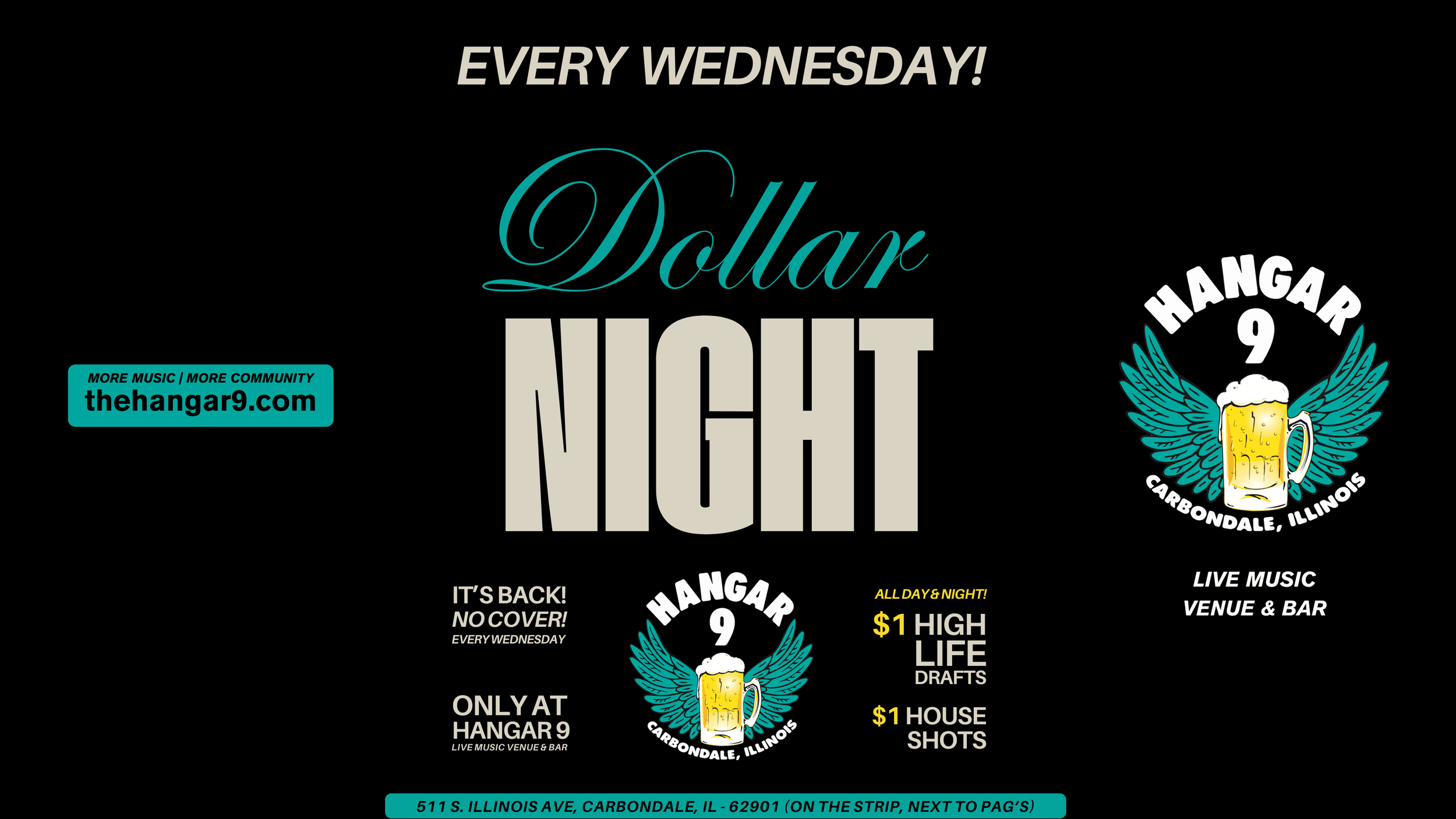 Dollar Night (Every Wednesday) @ Hangar - NO COVER!