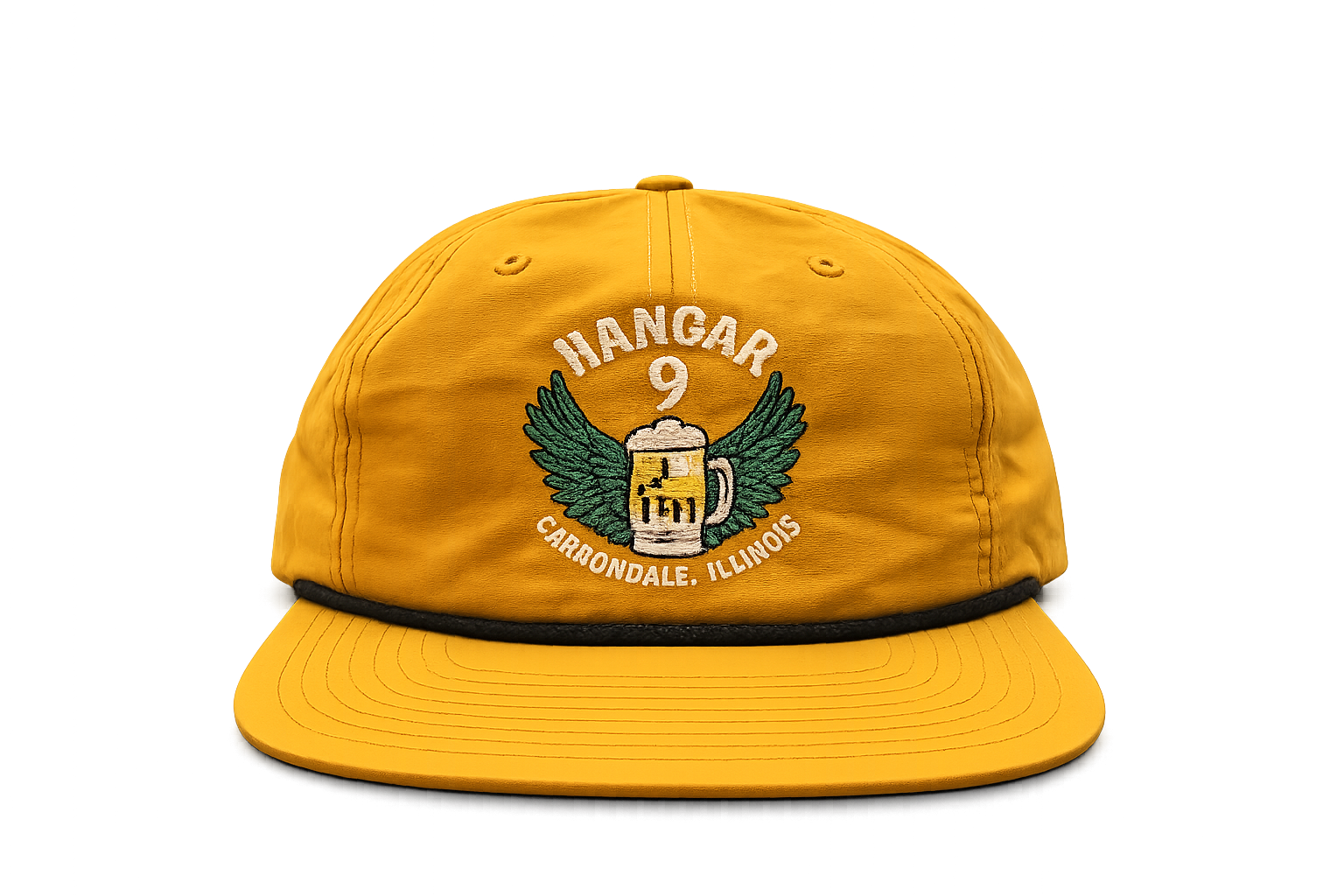 Mustard yellow cap with Hangar 9 logo.png
