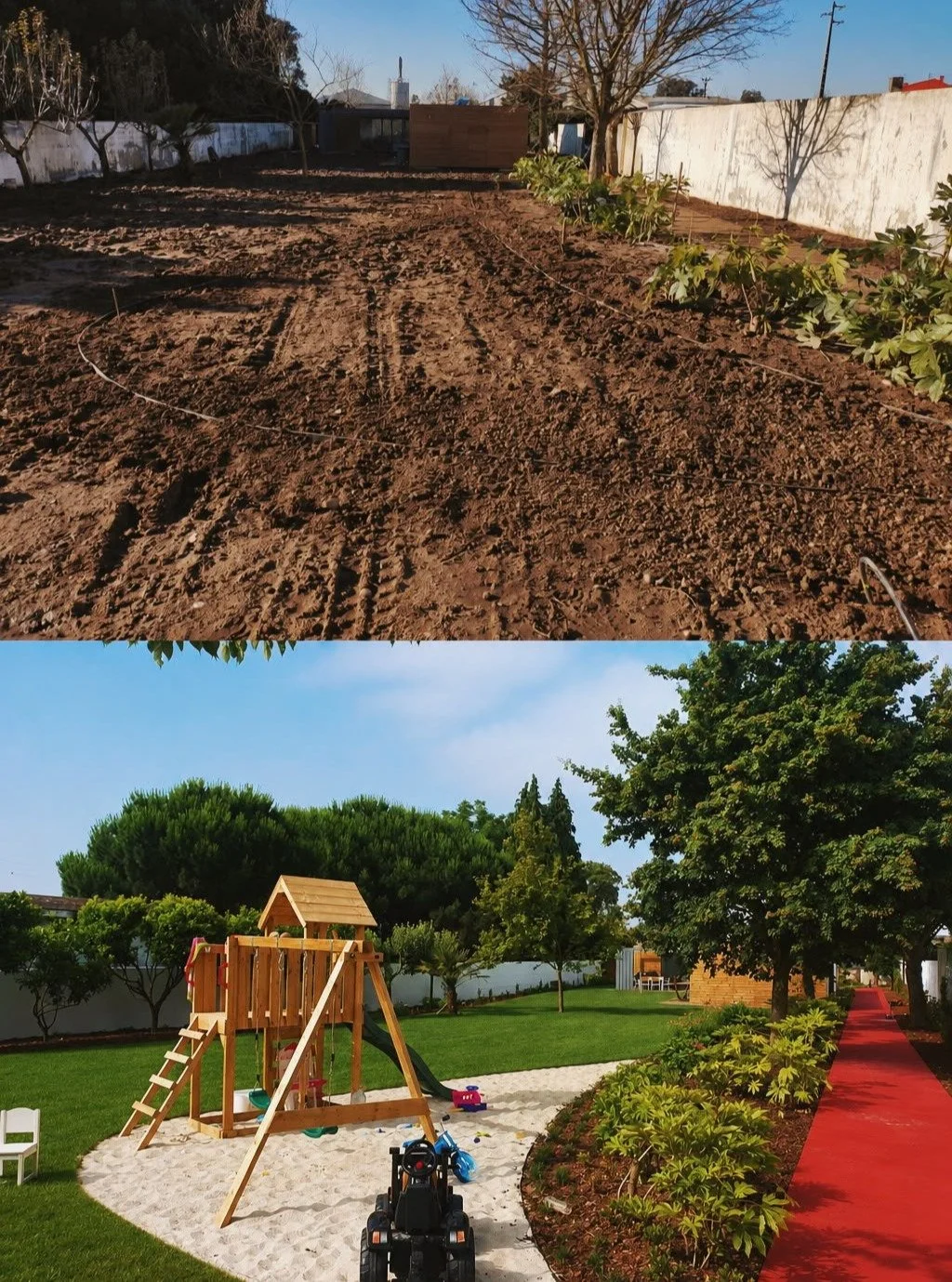 Alguns dos nossos antes e depois que ajudam a perceber a dimens&atilde;o real de um projeto exterior.

Na Plantox, o trabalho vai muito al&eacute;m da jardinagem. Pensamos e executamos o espa&ccedil;o como um todo, desde a prepara&ccedil;&atilde;o do