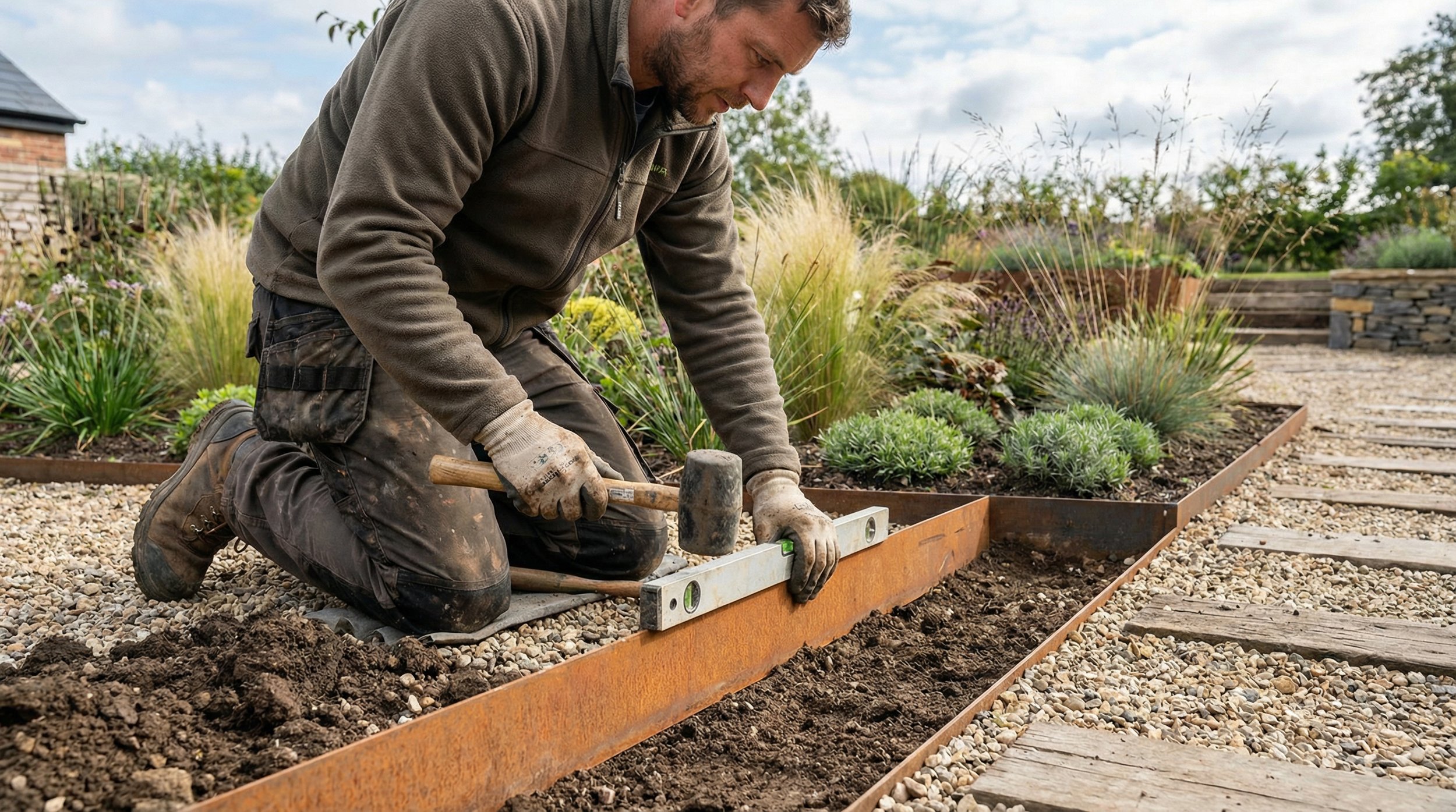 jardineiro instalar lancil aço corten
