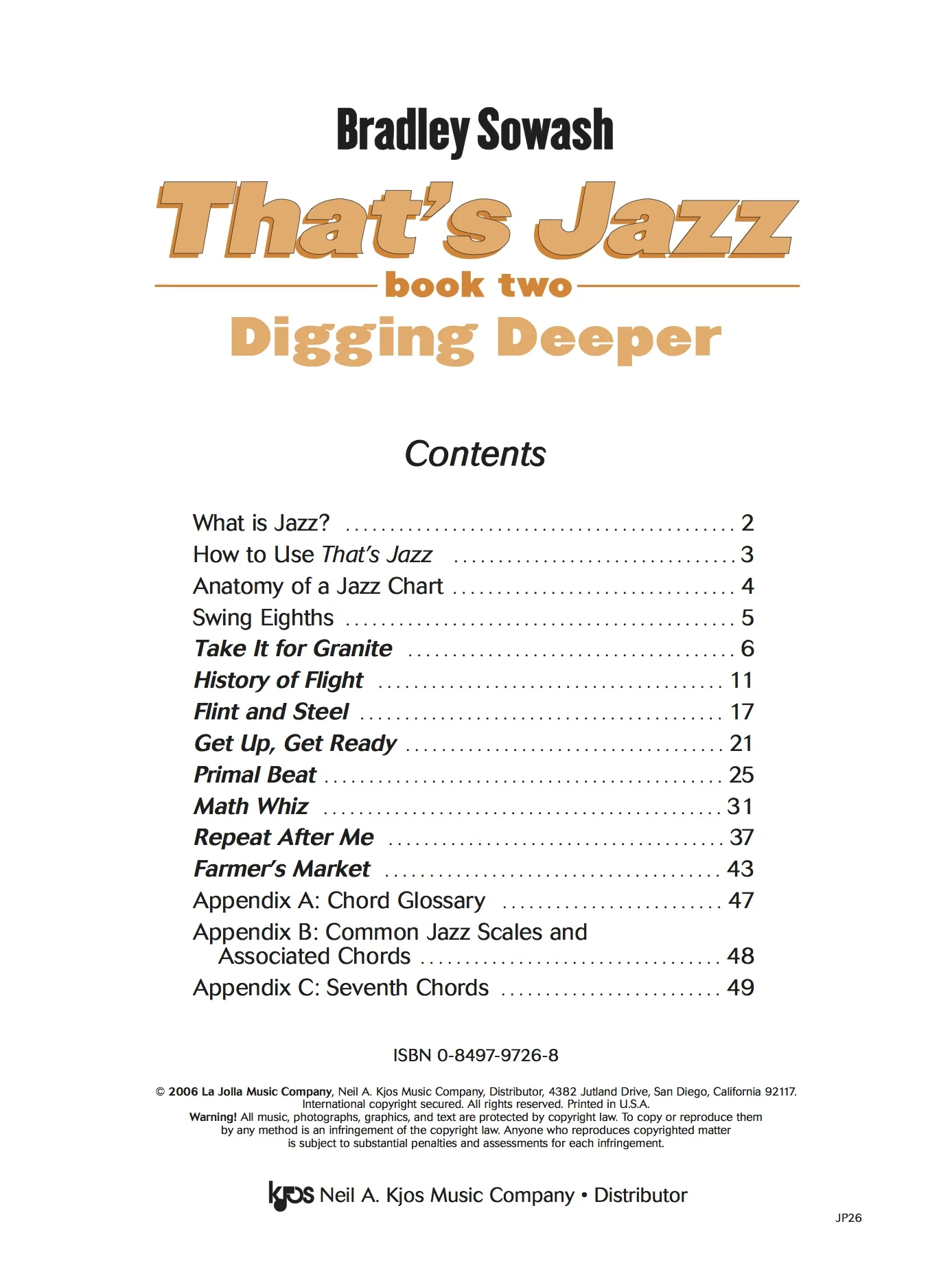 That's Jazz 2 piano sheet music contents