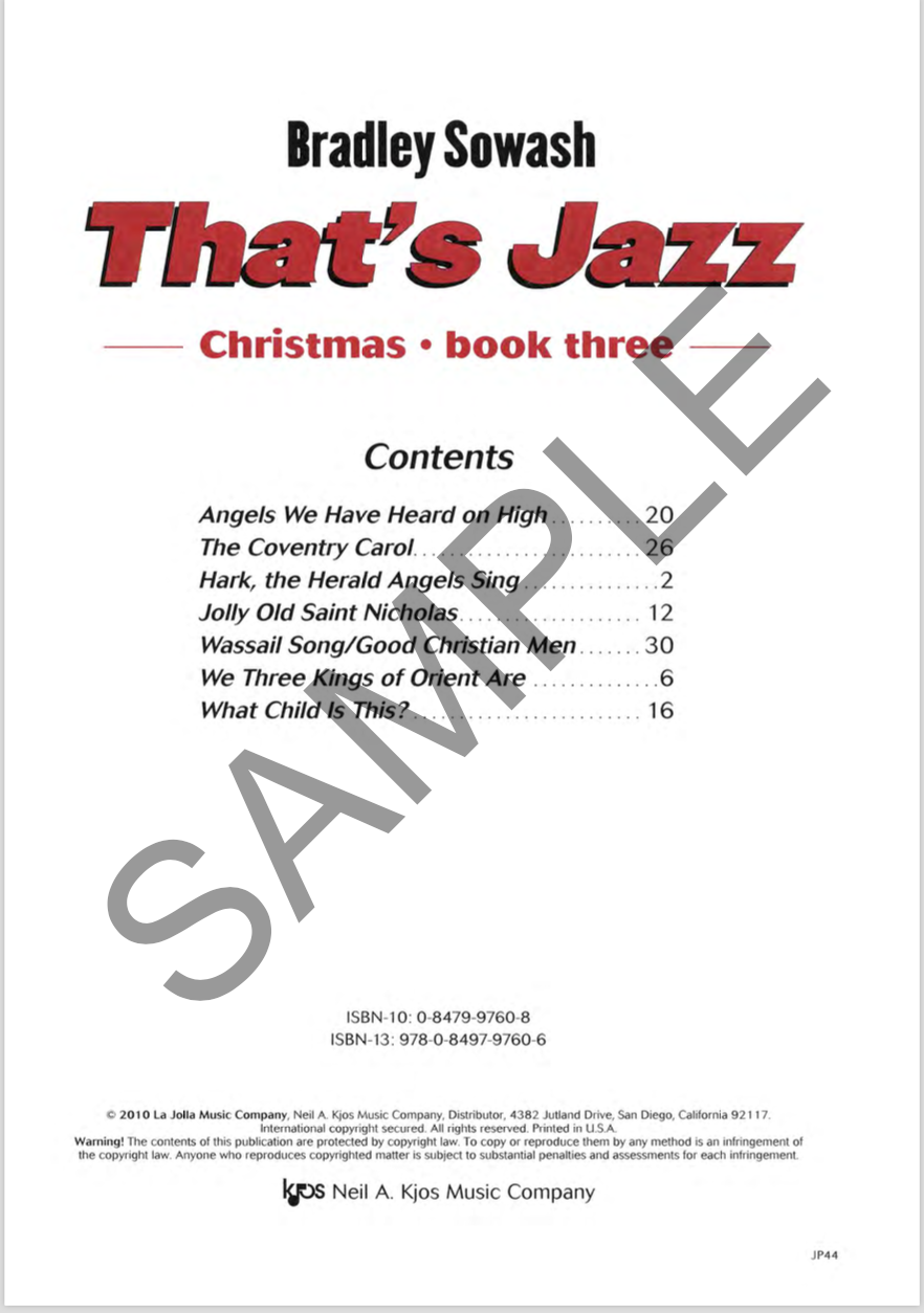 That's Jazz Christmas 1 piano sheet music contents