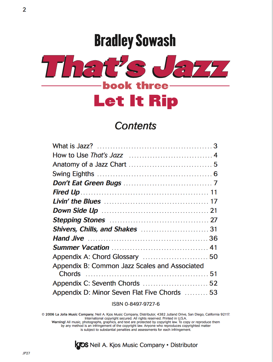 That's Jazz 3 piano sheet music contents