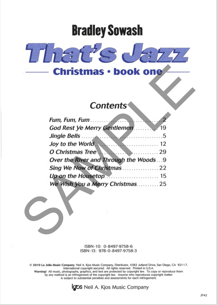 That's Jazz Christmas 1 piano sheet music contents
