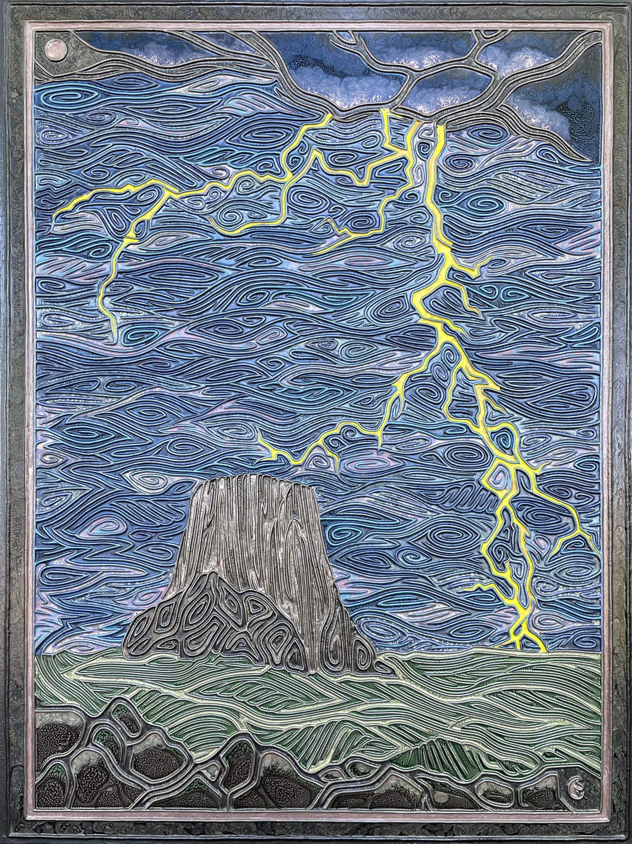 negative transfer 36"x48", a solvable maze from moon to signature, $12,500