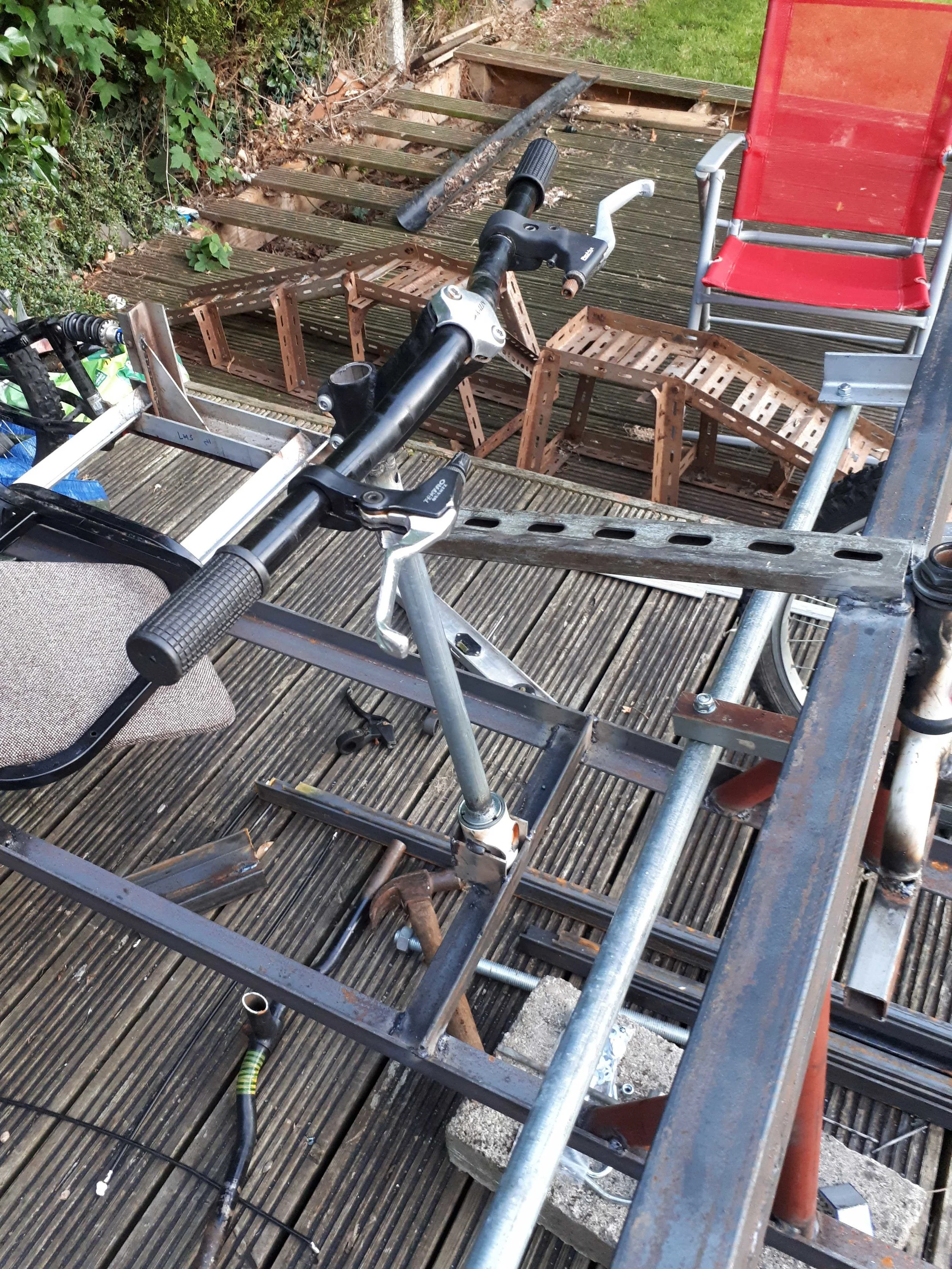 Steering design in parts ready for welding and construction