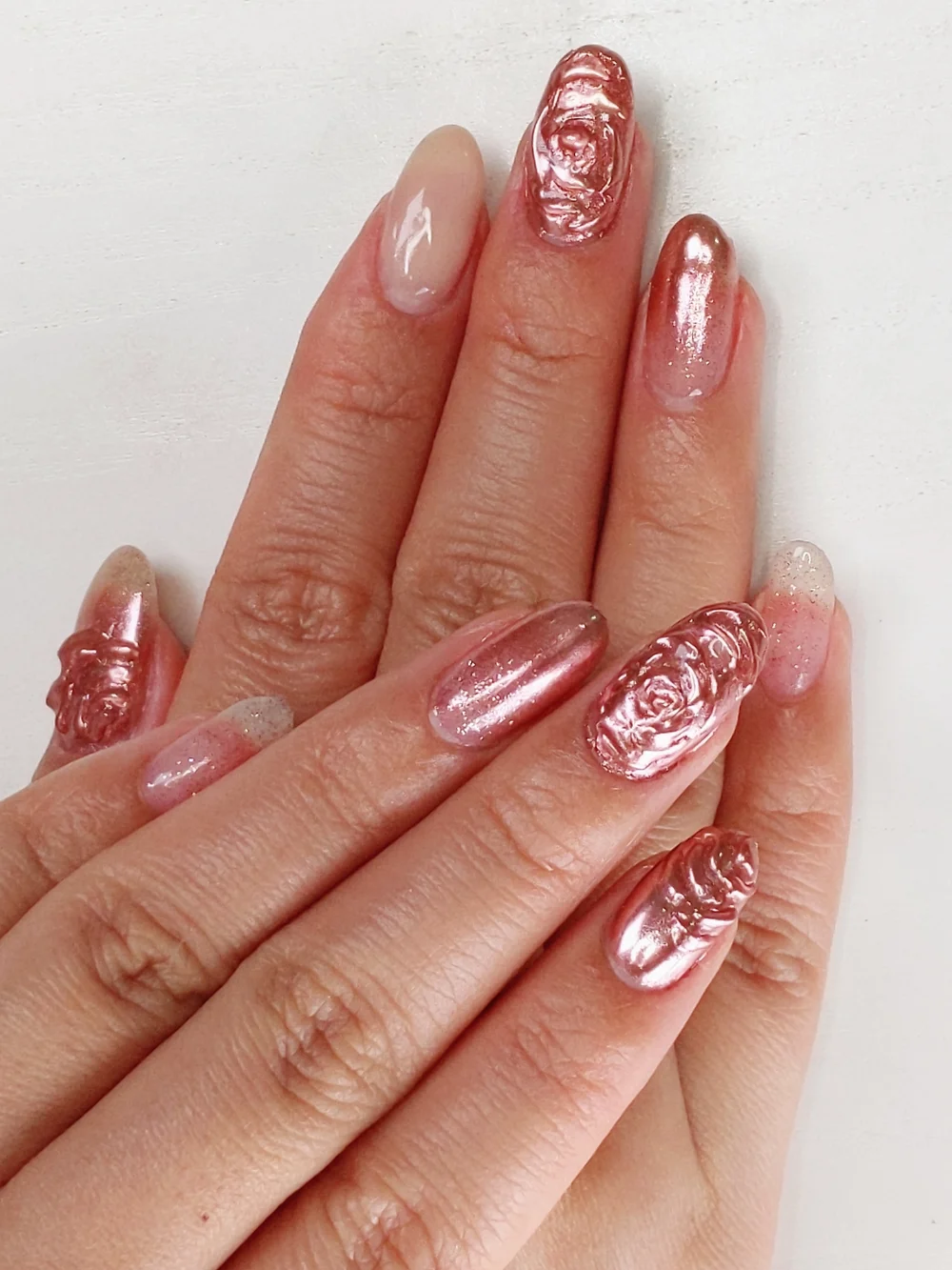 立體玫瑰金鏡面粉美甲diy 3d Rosegold Chrome Nail Art Hekate S Potion Cabinet