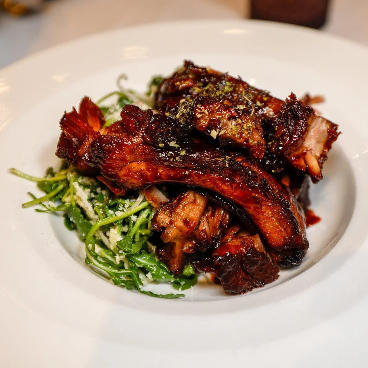 Just whetting your appetite for the upcoming weekend. Try our Crispy Spare Ribs, made with crispy pork spare ribs glazed with balsamic agrodolce. Served with sour cherries, arugula, and parmesan. #parkcityitalian #parkcityfood