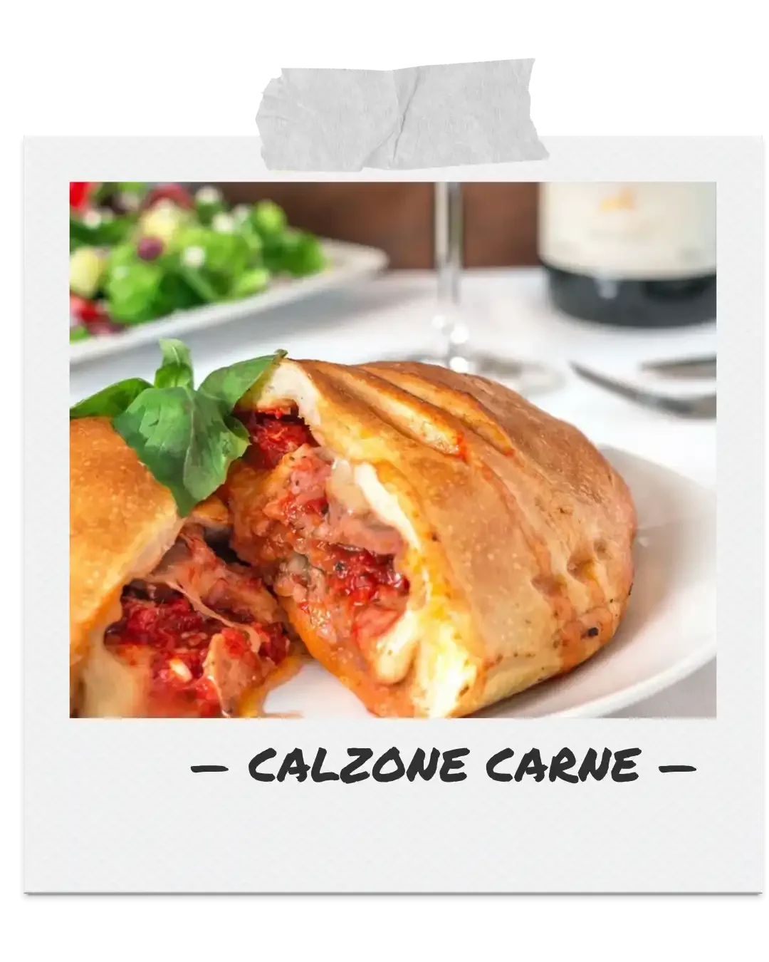 Calzone Carne served at La Dolce Vita Italian restaurant in Ottawa