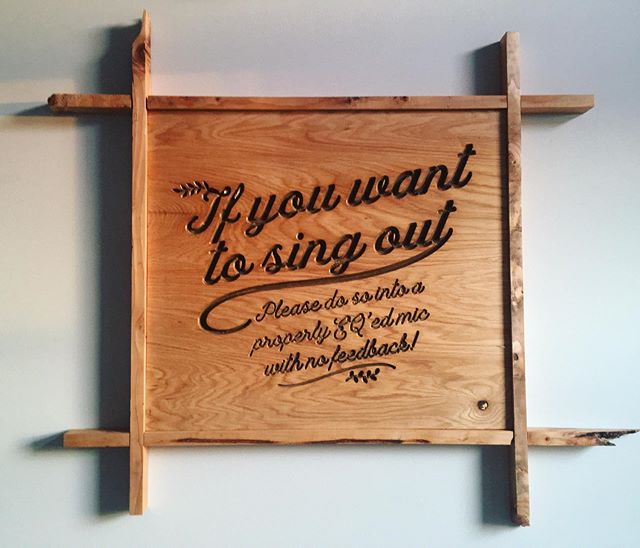 For #sale. #nameyourprice #cnc #cut #wooden #text #sign w #custom #frame. &ldquo;If you want to sing out, please do so into a properly EQ&rsquo;ed mic with no feedback&rdquo;
.
.
.
.
.
#wood #design #graphic #graphicdesign #modern #rustic #boho #chic