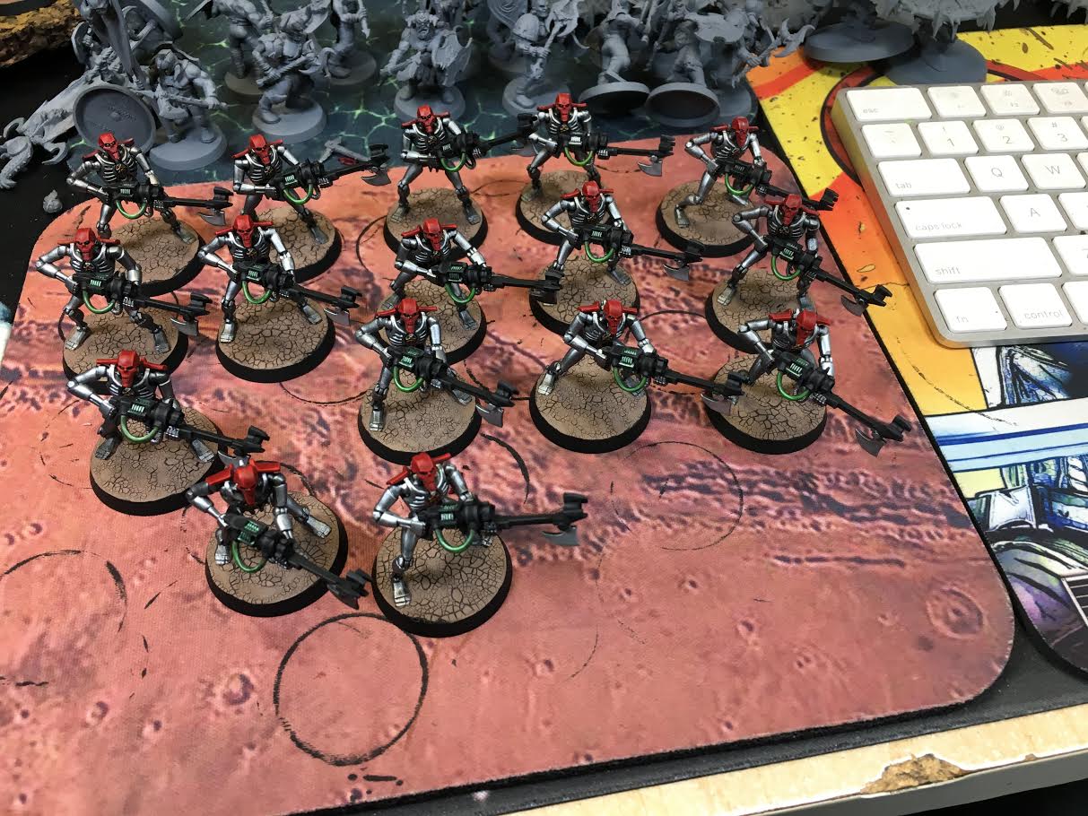 Another army with Agrellan Earth technical paint! Looks very cool with Dryad Bark painted before the technical stuff.