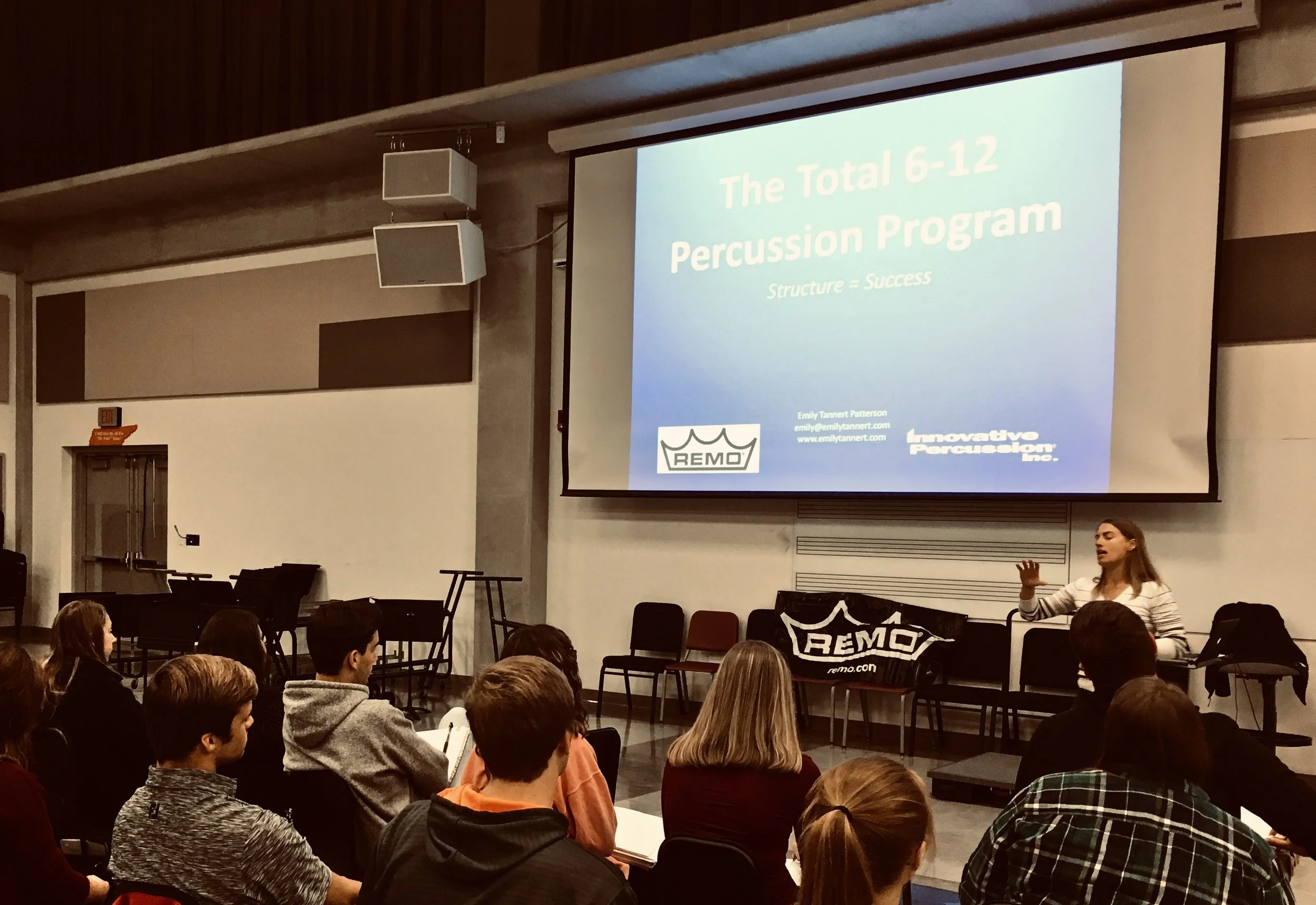 Patterson speaks to the University of Tennessee, Knoxville, Percussion Methods class