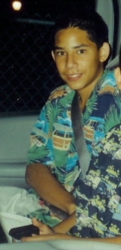 Miles in the infamous "woodie" t-shirt.
