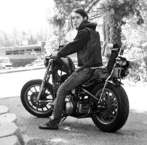 Miles on his bike.