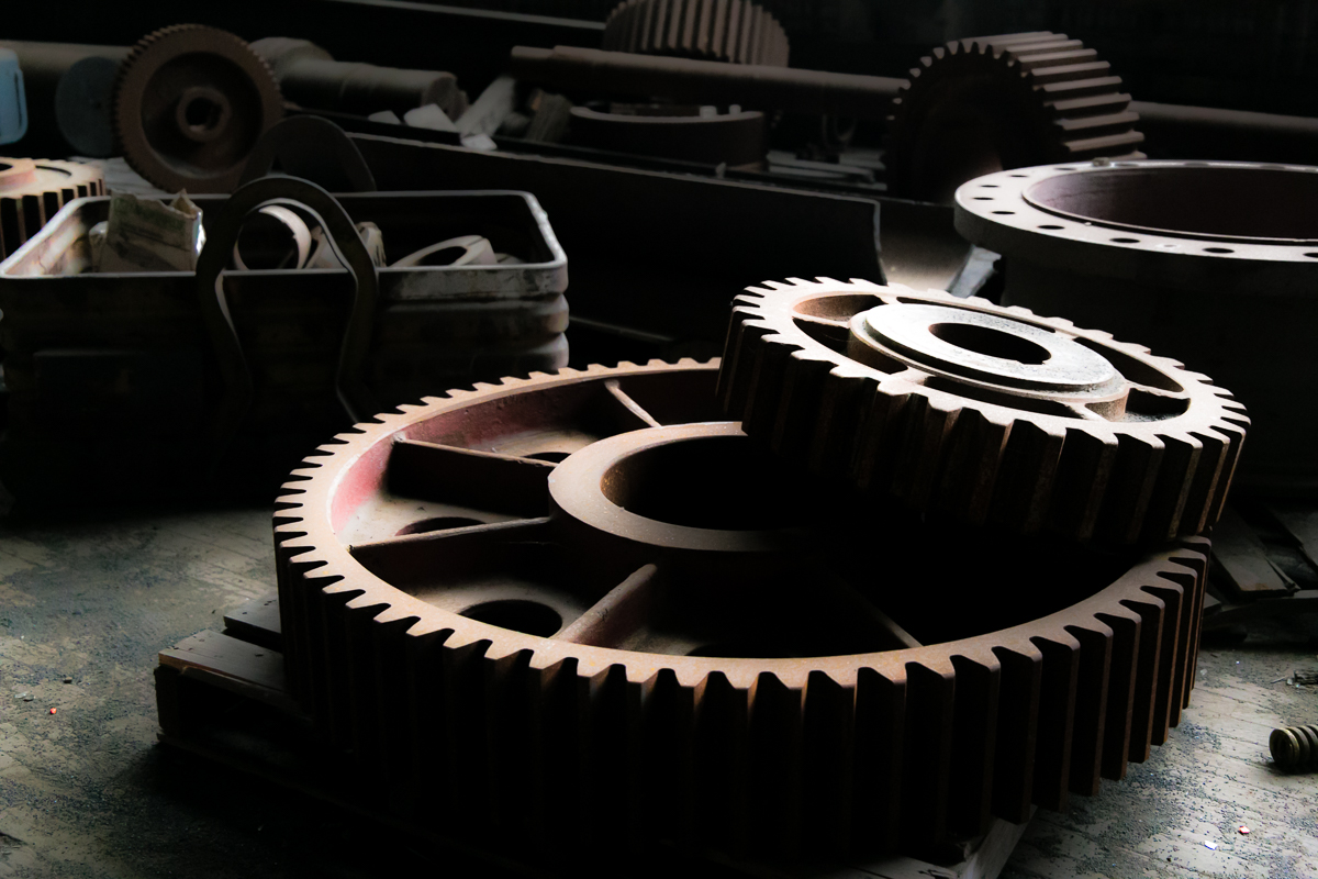 "Heavy Gears": 8x12 print, matted + framed in 11x14 frame, $110