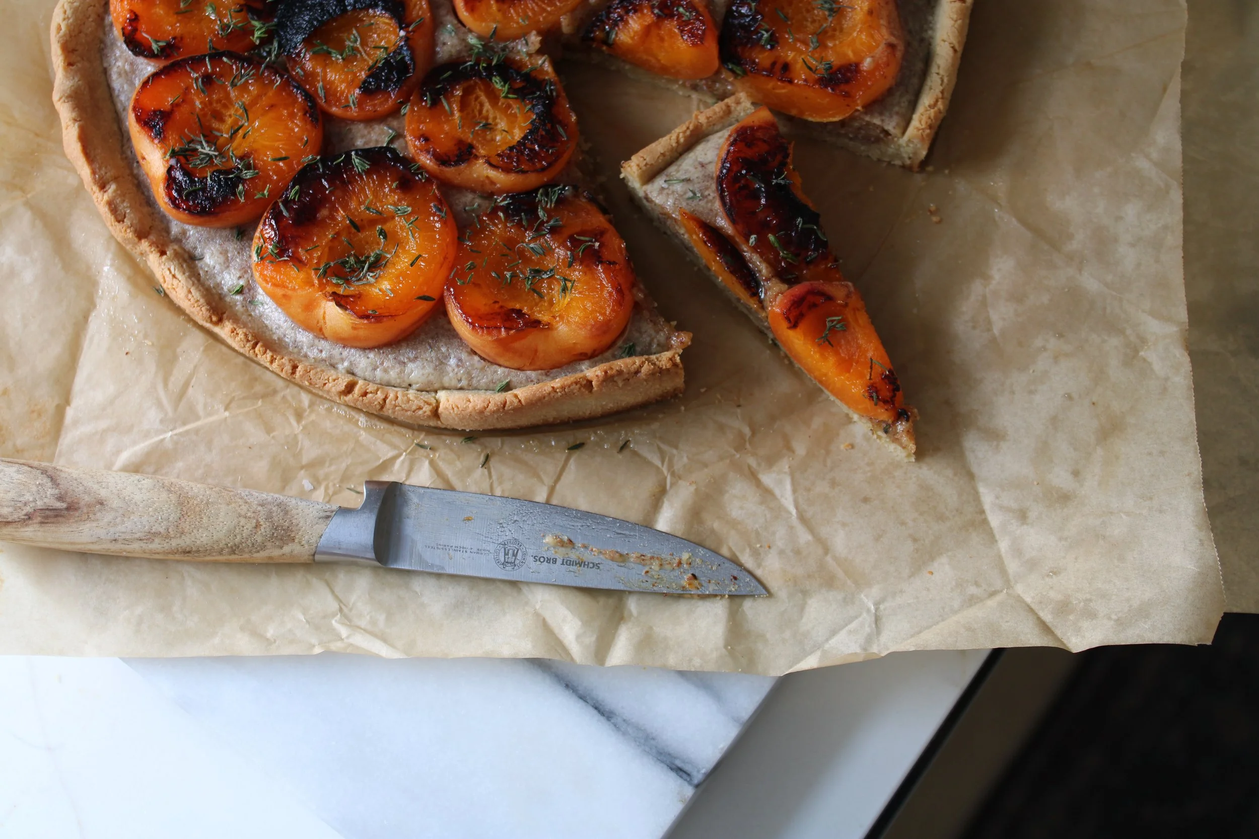 High-Protein Apricot Thyme Tart