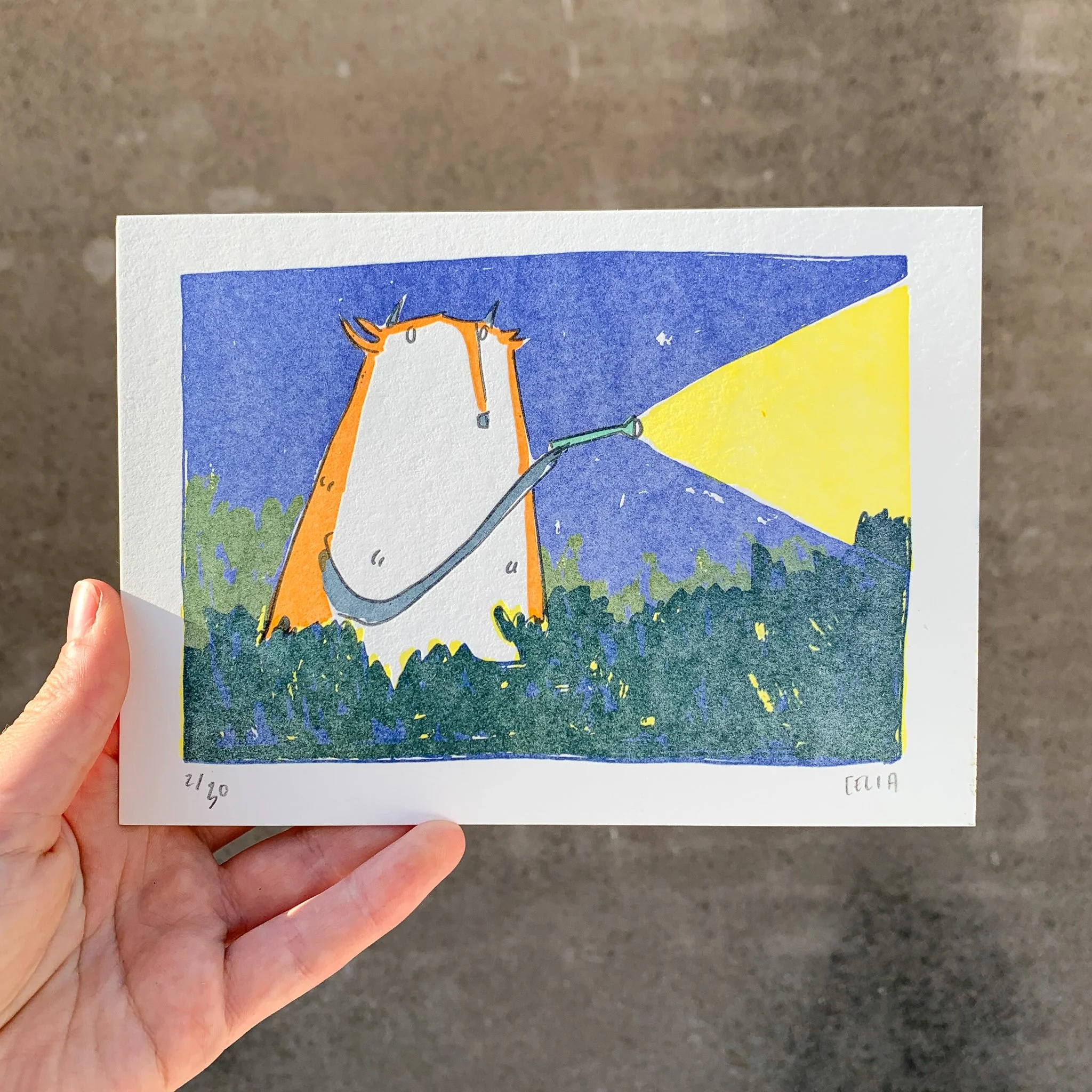 night shift letterpress print