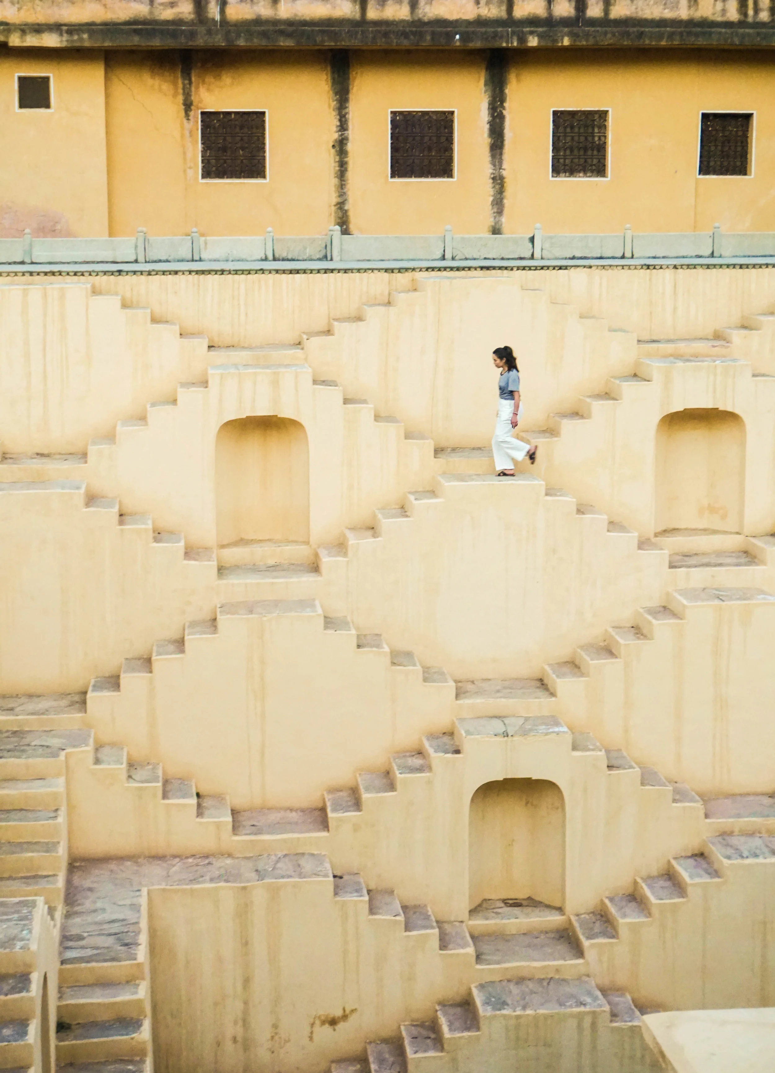 Walking down the Stepwell stairs