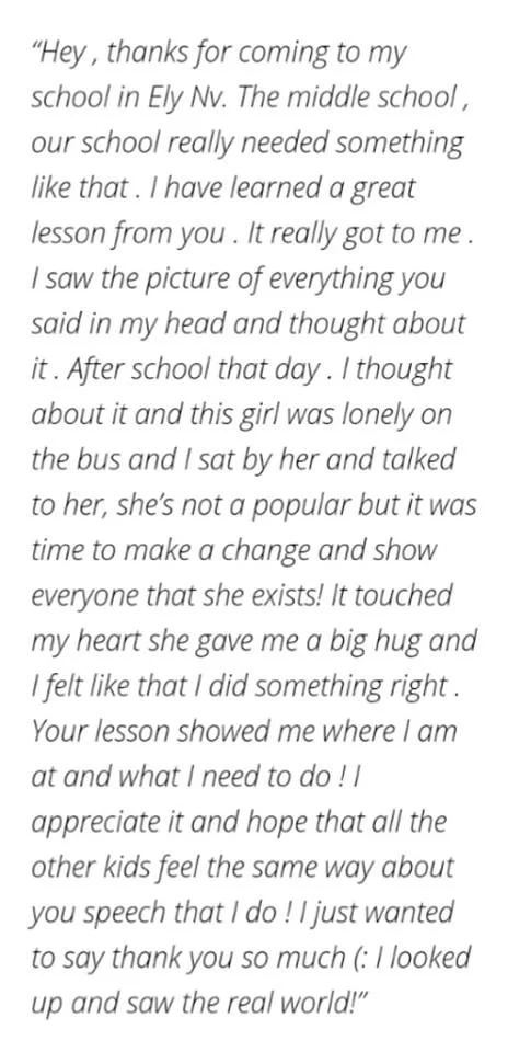 middle school student - Ely, NV Spring 2014