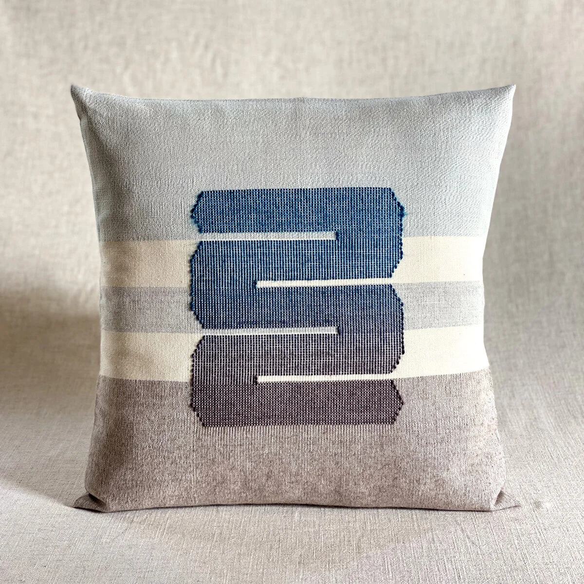 Chromatin Loops / Blue - Handwoven Cushion Cover