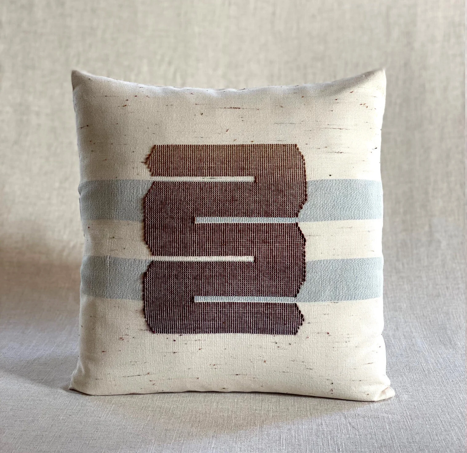Chromatin Loops / Brown - Handwoven Cushion Cover 