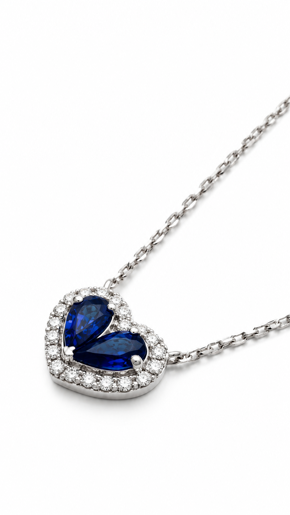 Blue sapphire and diamond heart shape necklace OCJ 1.png