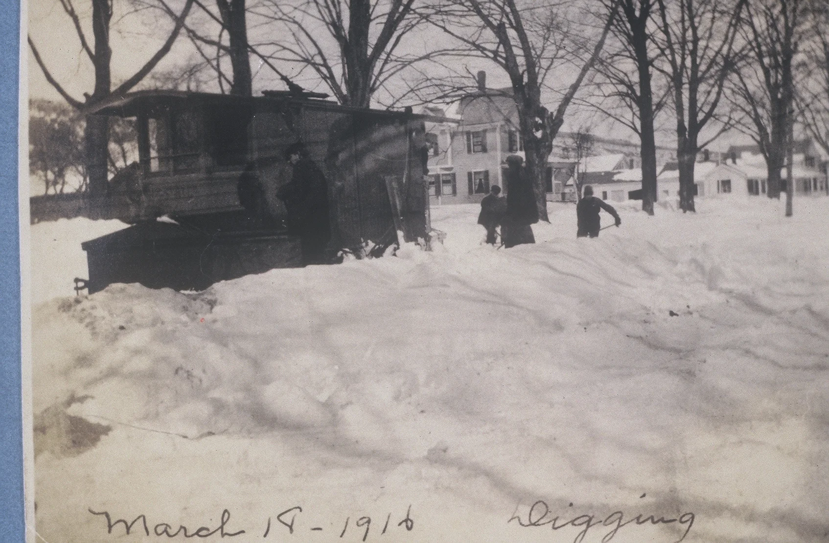 March 18, 1916 Digging out the Trolley Car