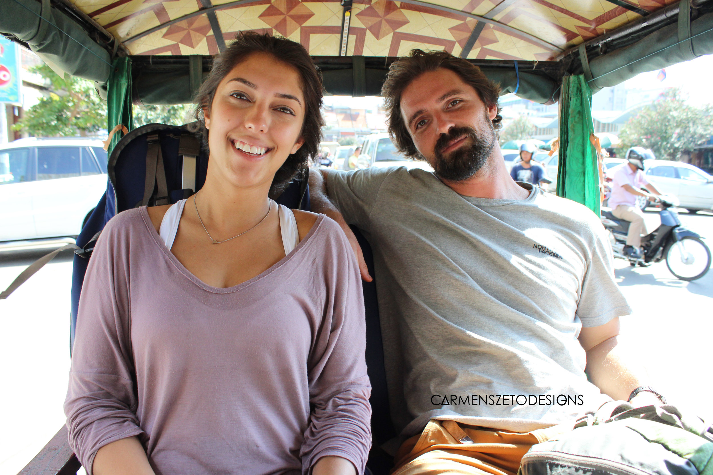 Christina and Matt in our first tuk tuk experience