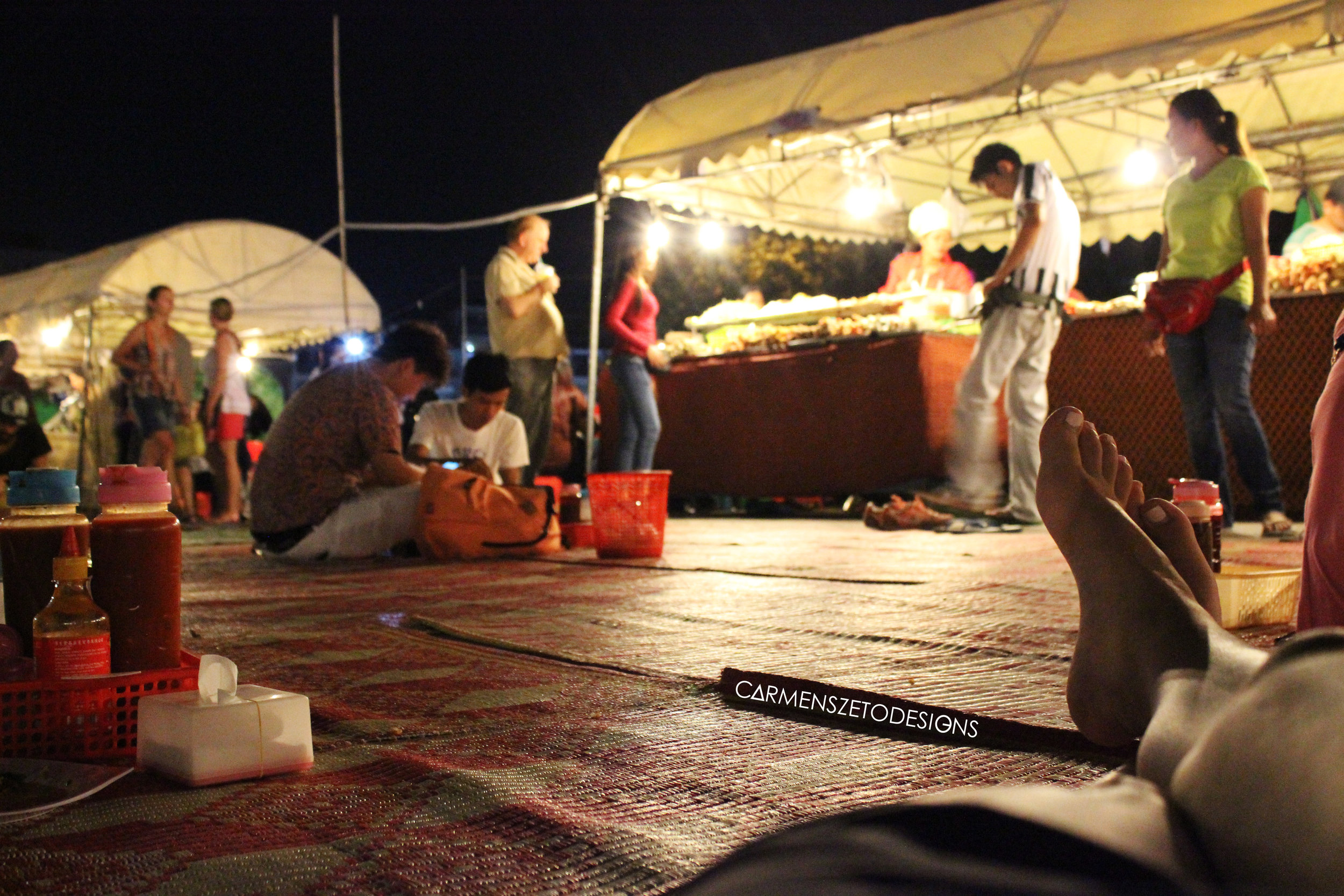 Enjoying our food traditionally, on the ground!