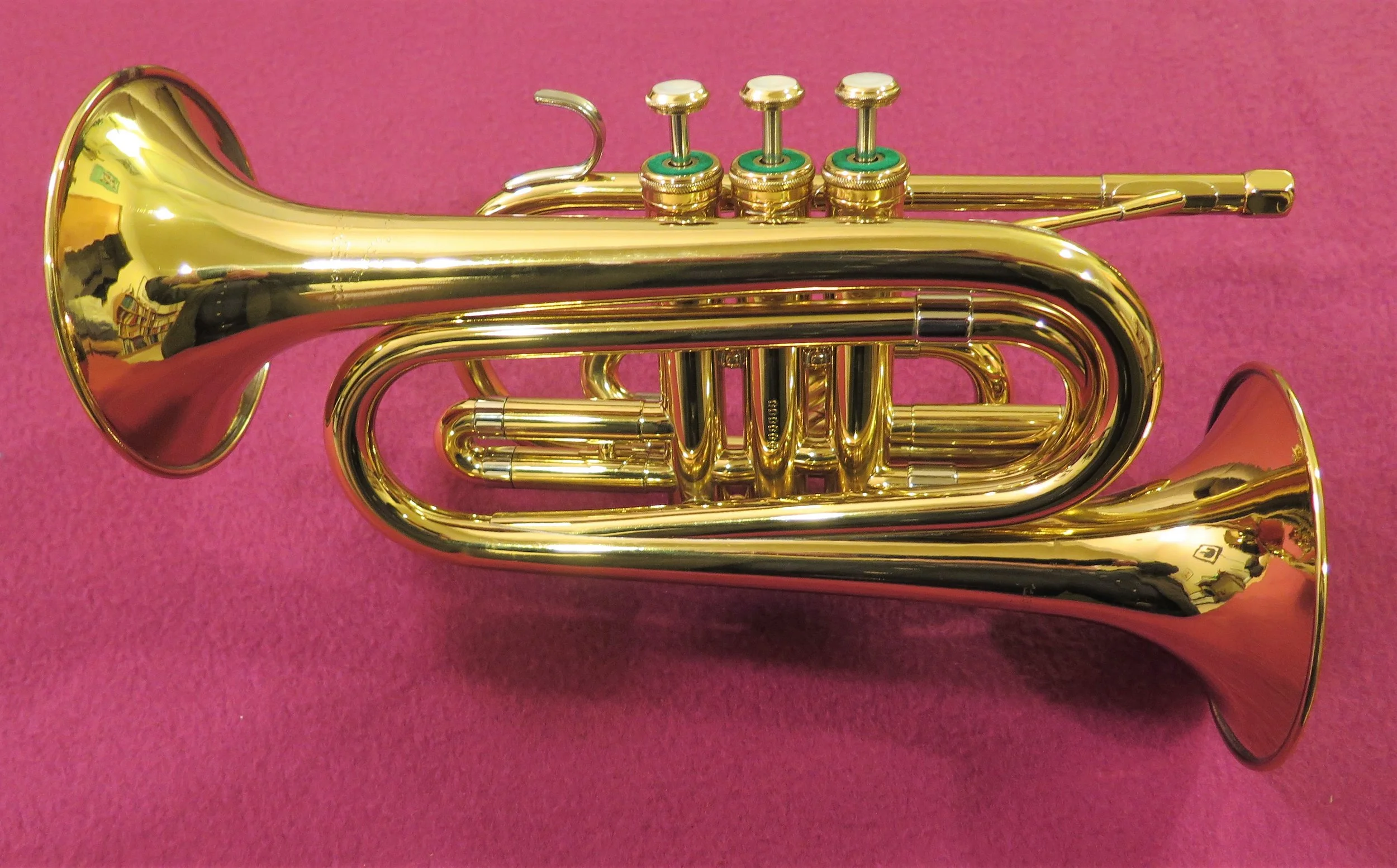 Two bell "joke" cornet made by F.E. Olds & Son..