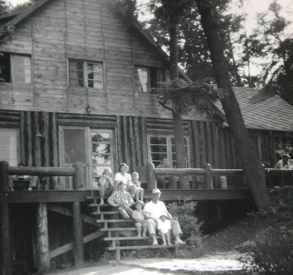 MacDonald Family at the Main Lodge (built in 1940) - now residence of Limberlost Lodge Hosts, Office and Tuck Shop