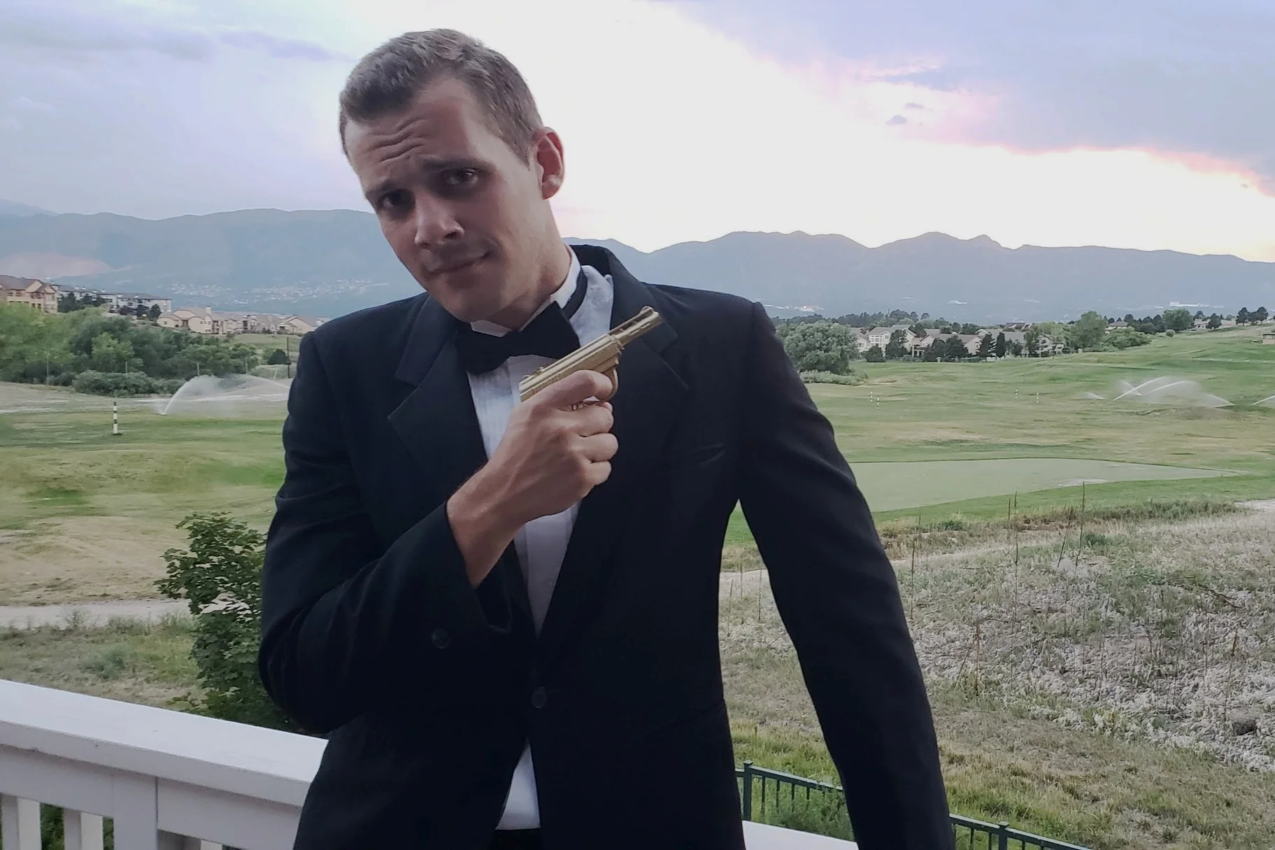 Free stuff from facebook saved me again with this free tux rental for a 007 theme party