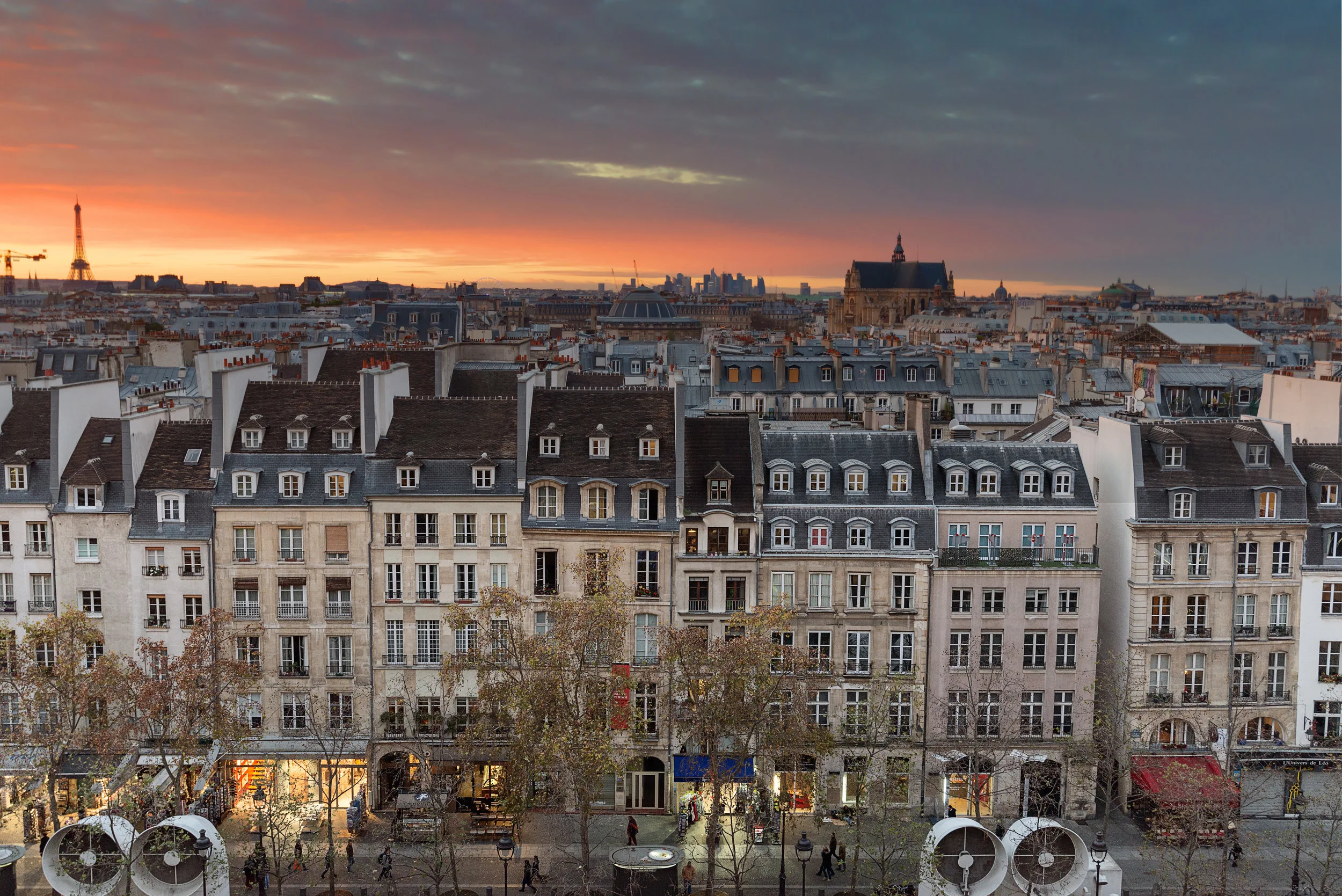 Sunset from the balcony of Centre Georges Pompidou