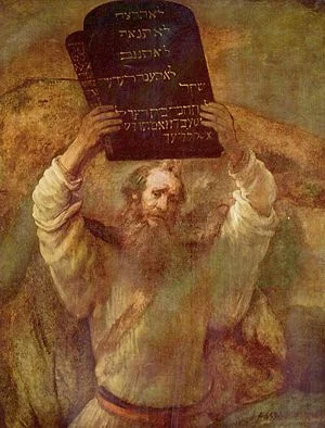 Moses Breaking the Tablets of the Law (Rembrandt 1659)