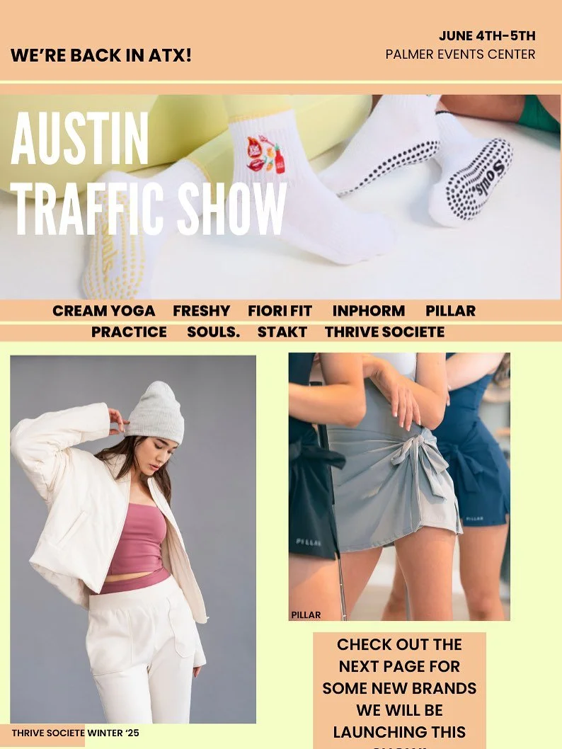 Come see us!! Austin Traffic Show June 4th &amp; 5th. Intruding some great new brands you won&rsquo;t want to miss ✨🫶🏼🧘&zwj;♀️
Contact allie@susannetaylor.com to book your appointment 🤍