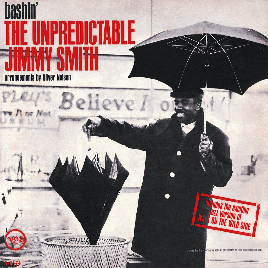Jimmy Smith, Bashin': The Unpredictable Jimmy Smith , 1962 Photo: Chuck Stewart Design: Sung Lee