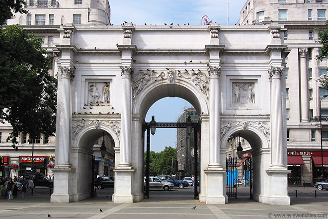 The Marble Arch in its current location away from Buckingham Palace