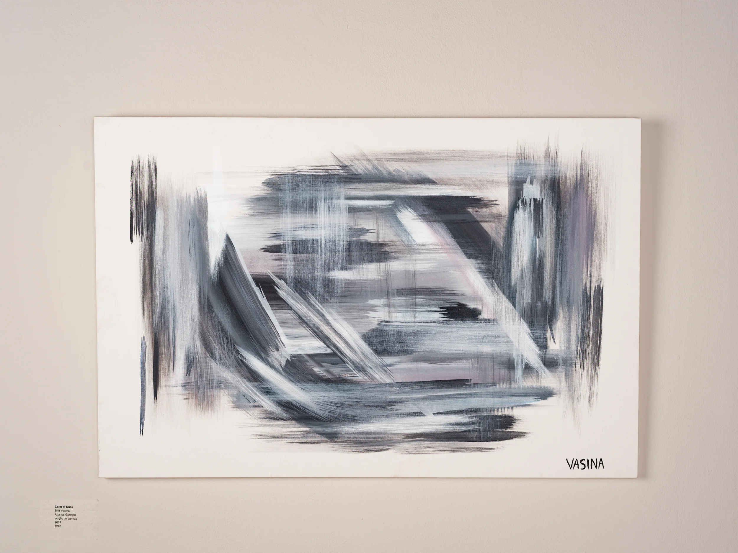 Calm at Dusk Britt Vasina Atlanta, GA Acrylic on Canvas 2017 $220