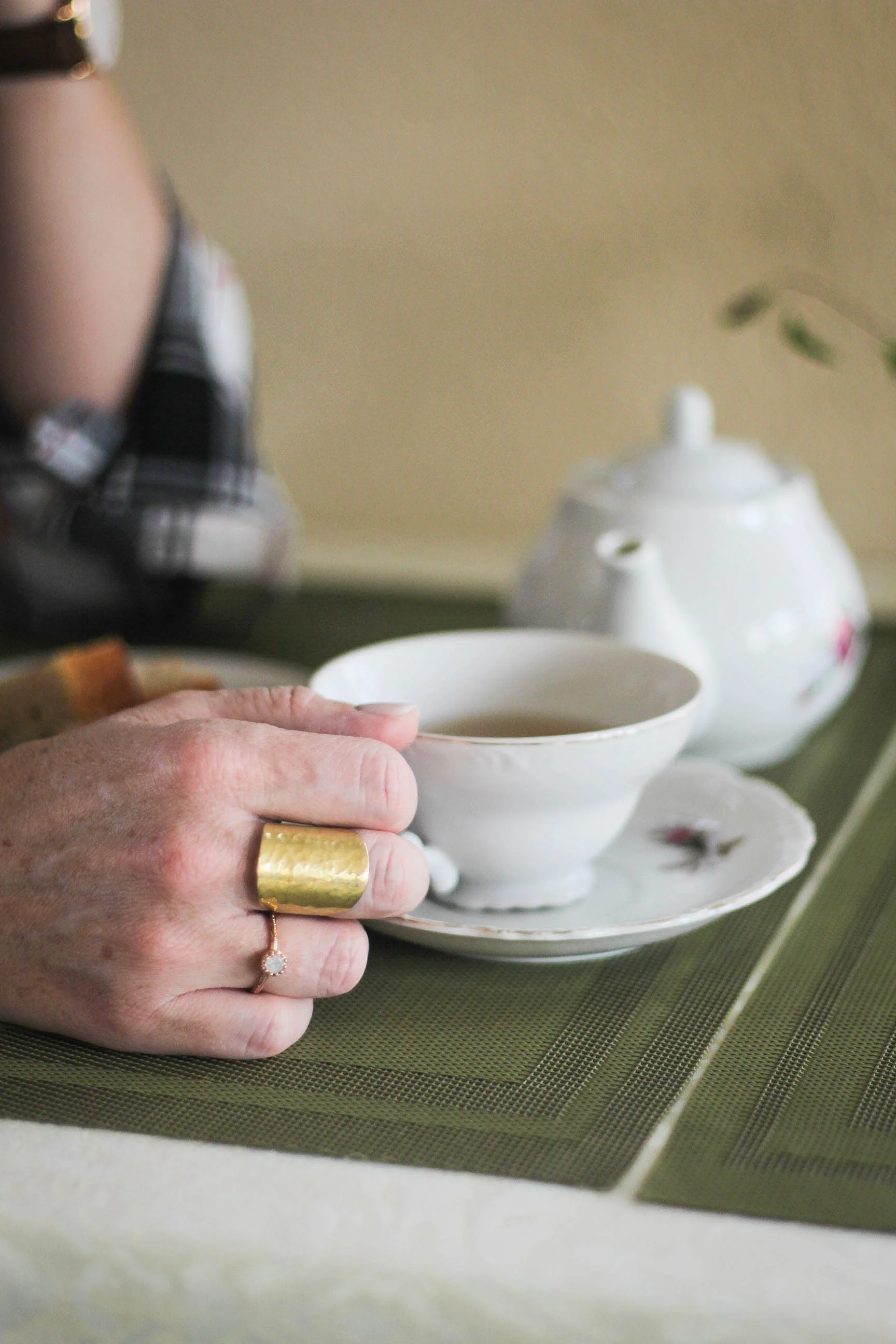 Josie's wearing Hope ring, available for purchase here.